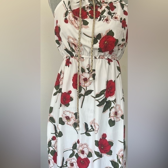 Romwe Women’s/juniors polyester floral halter neck sundress size S - Picture 8 of 9